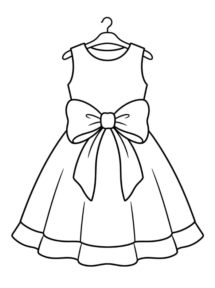 Fiocco su un vestito da colorare