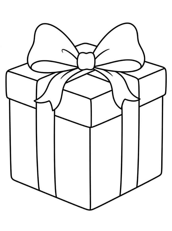 Fiocco su una scatola regalo da colorare