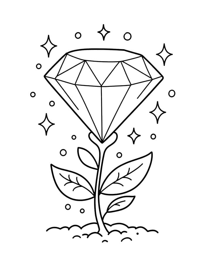 Fiore di diamanti da colorare