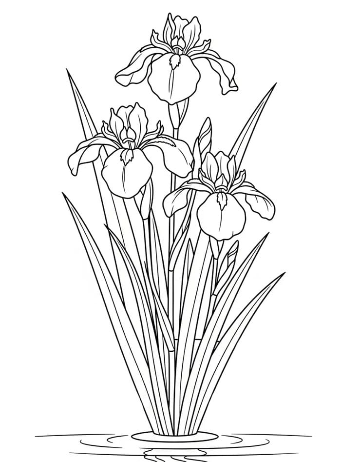 Fiori di Iris da colorare