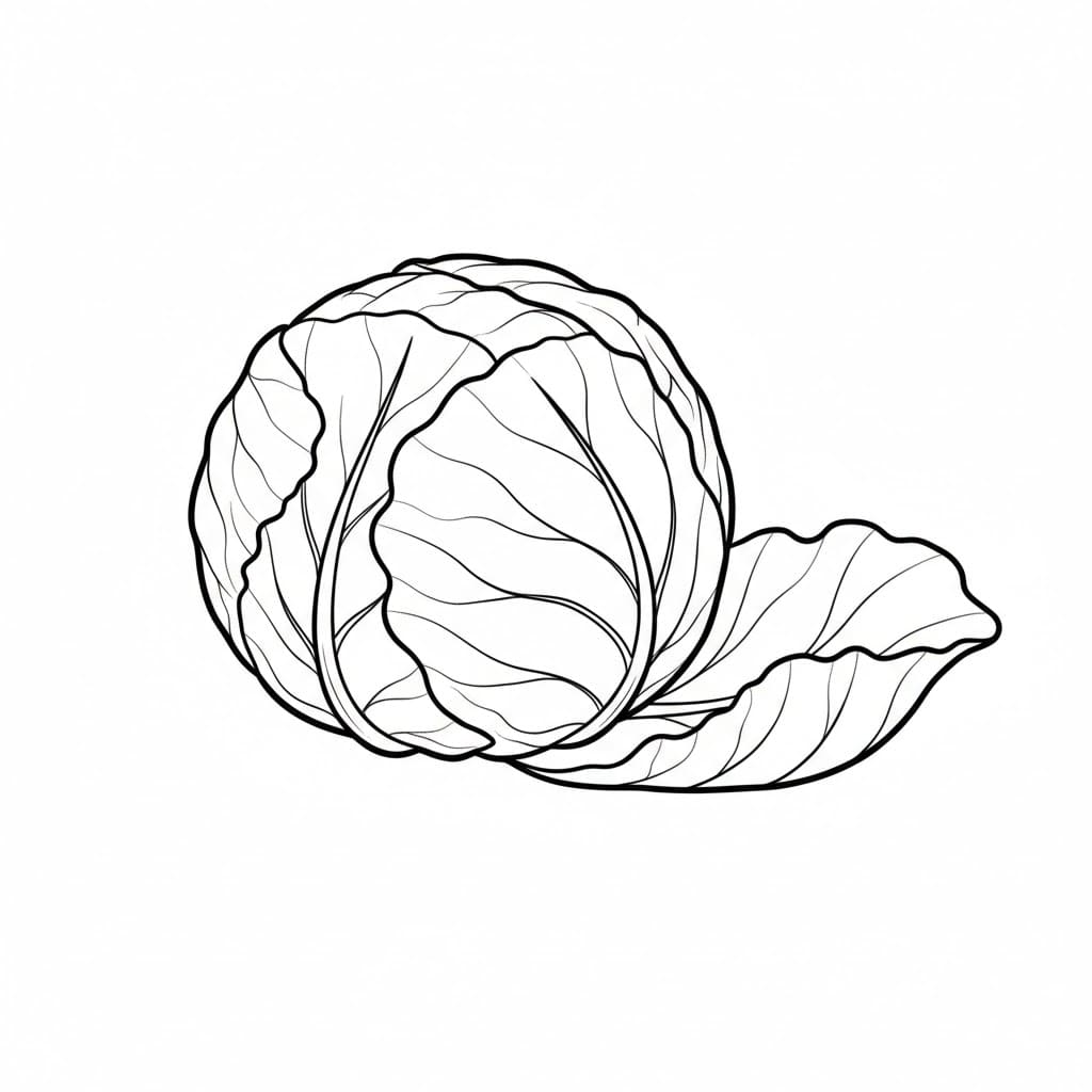 Foglie di cavolo separate da colorare