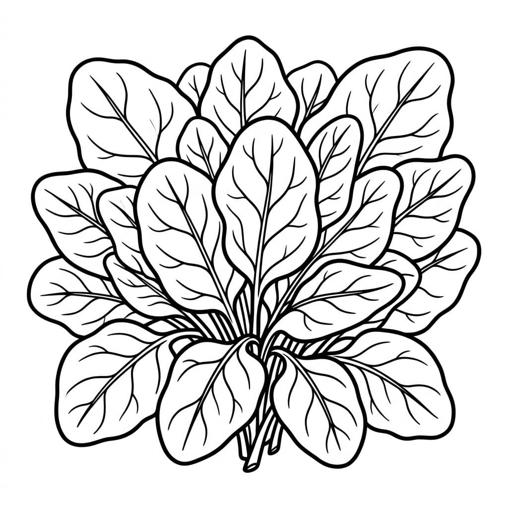 Foglie di spinaci da colorare