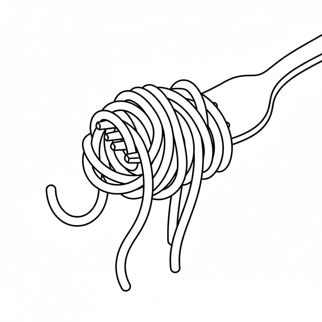 Forchetta per spaghetti da colorare