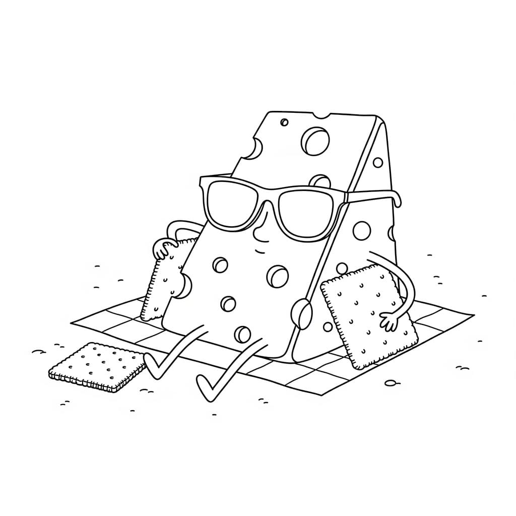 Formaggio dei cartoni animati gratis da colorare