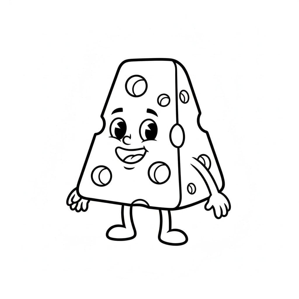 Formaggio dei cartoni animati da colorare