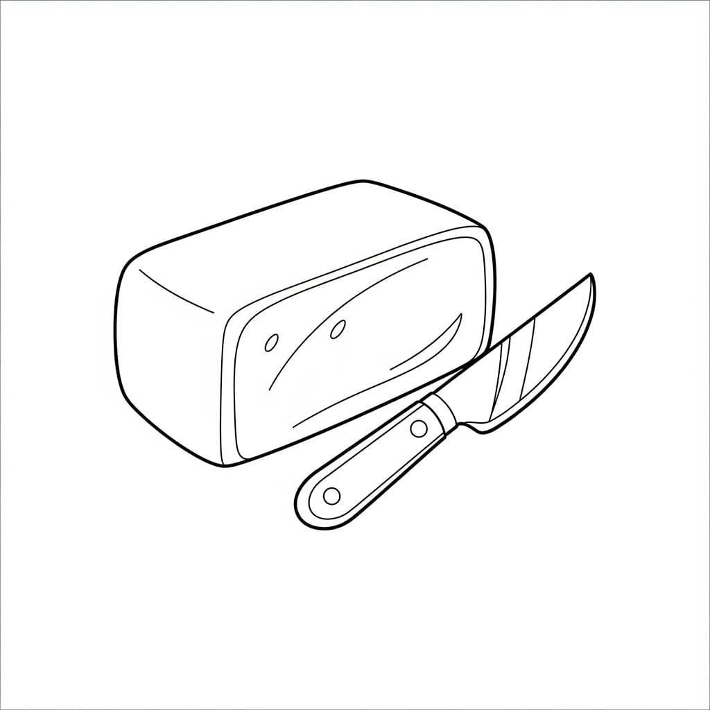 Formaggio e coltello da colorare