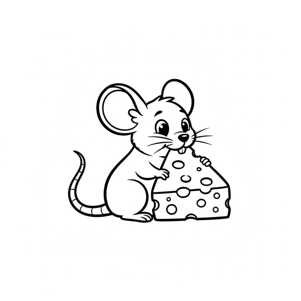 Formaggio e topo da colorare