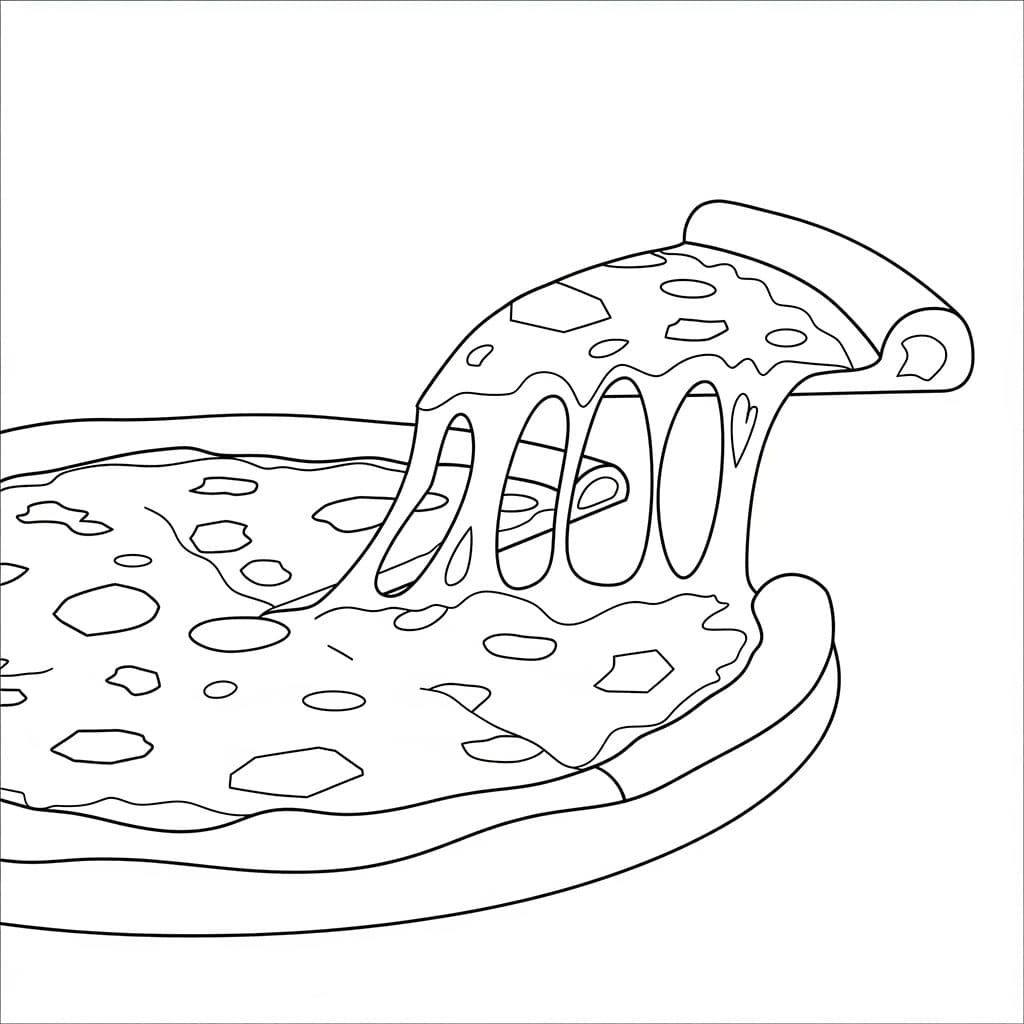 Formaggio gratis sulla pizza da colorare