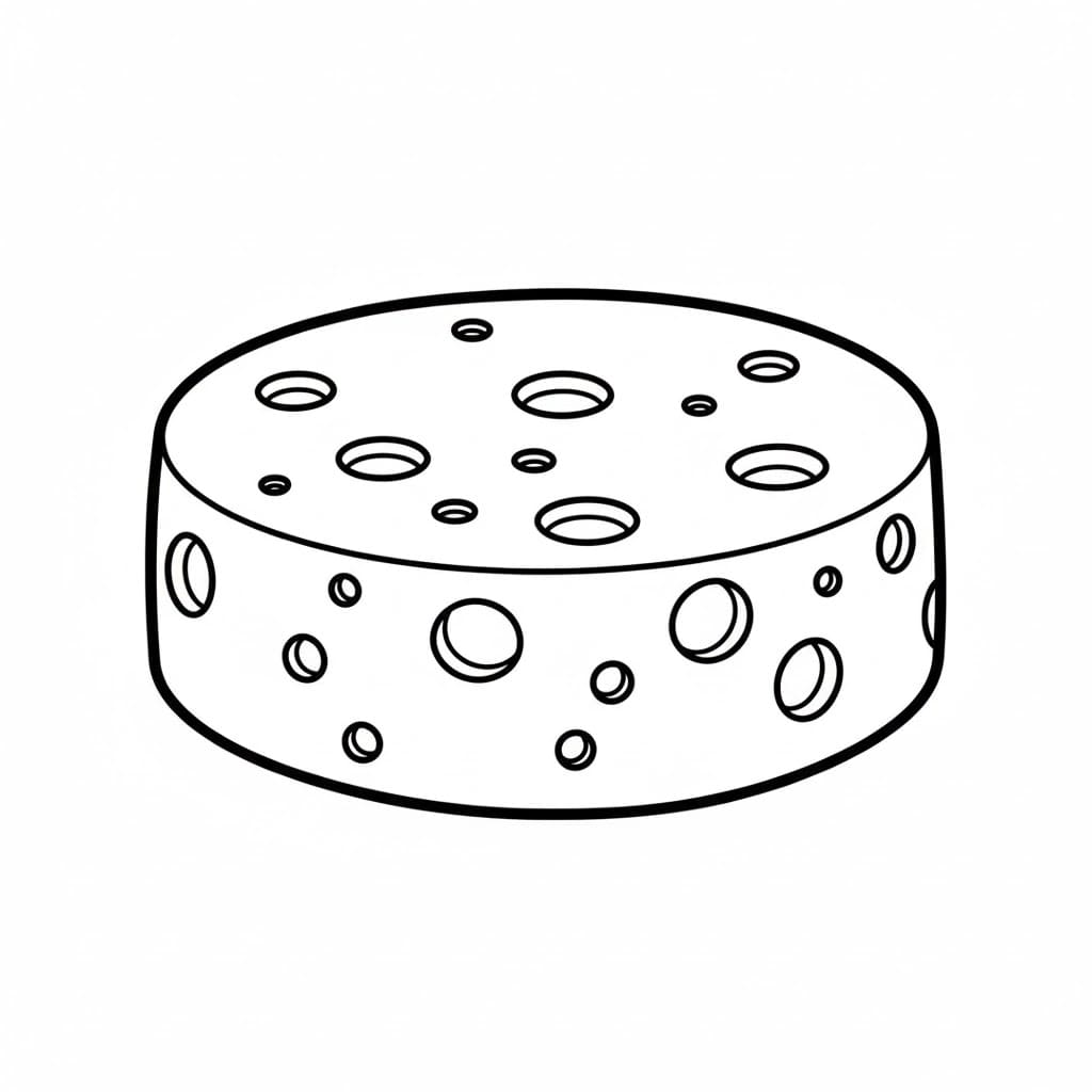 Formaggio rotondo grande da colorare