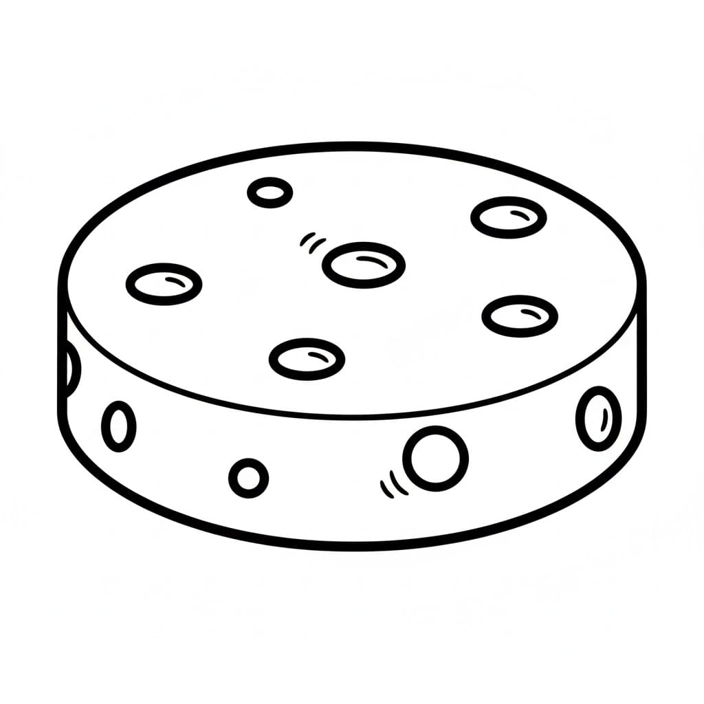 Formaggio rotondo da colorare