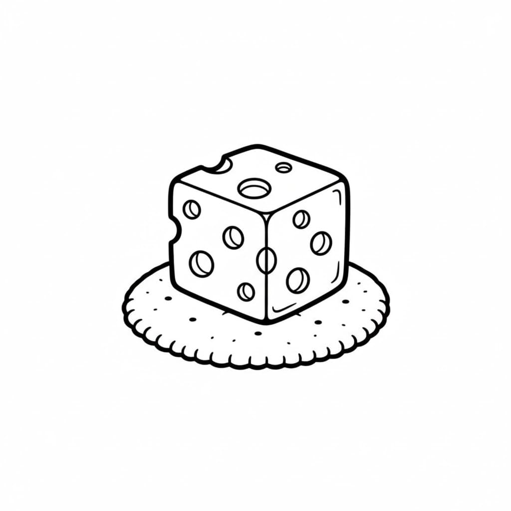 Formaggio sui cracker da colorare