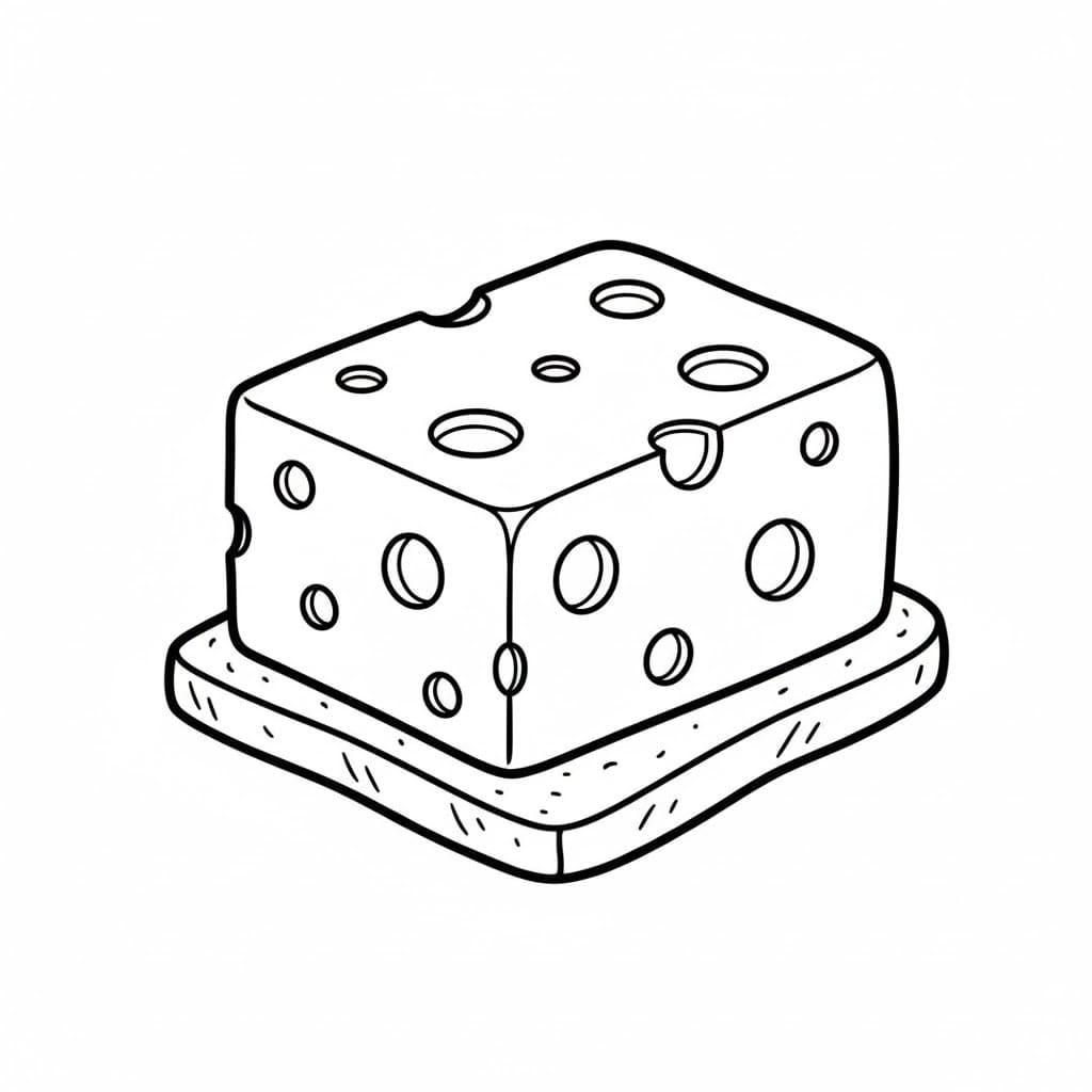 Formaggio sul pane da colorare