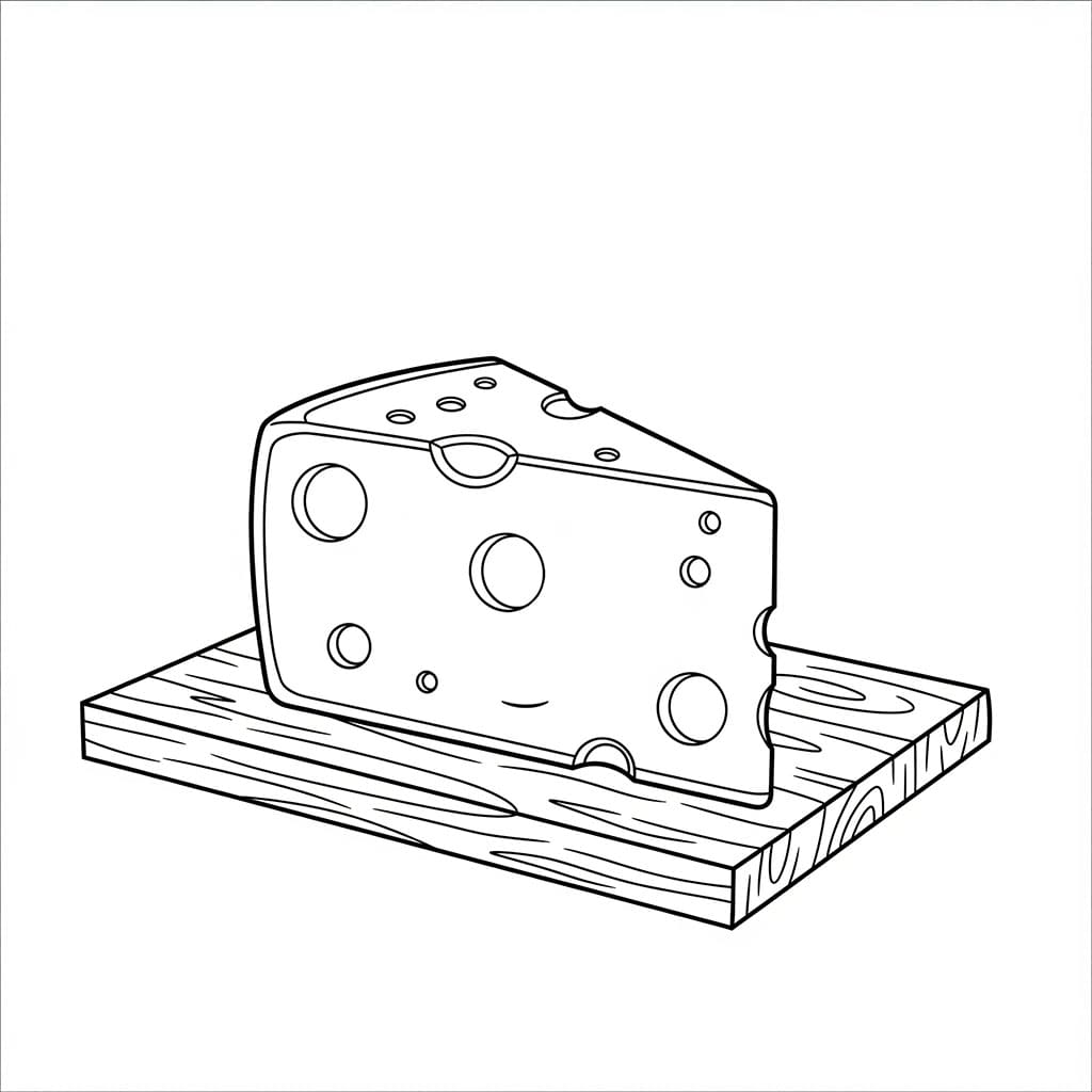 Formaggio sul tagliere gratis da colorare