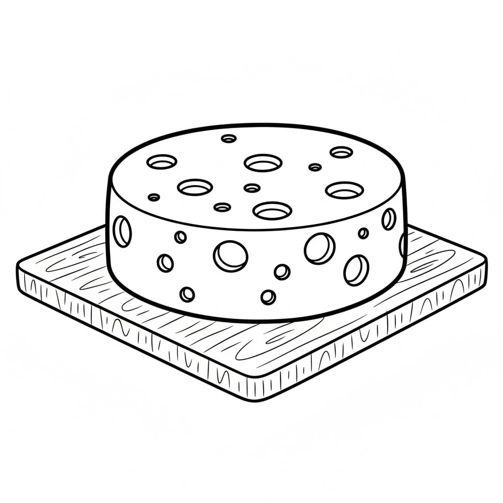 Formaggio sul tagliere da colorare