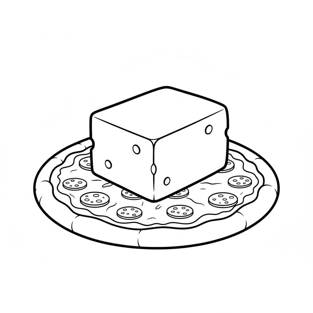 Formaggio sulla pizza da colorare