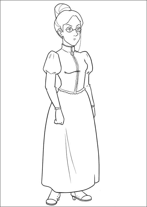 Fraulein Rottenmeier di Heidi da colorare