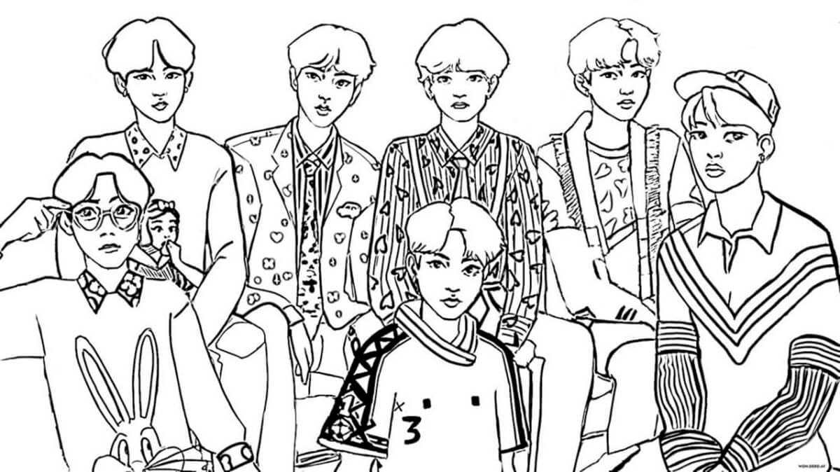 Free BTS Band da colorare