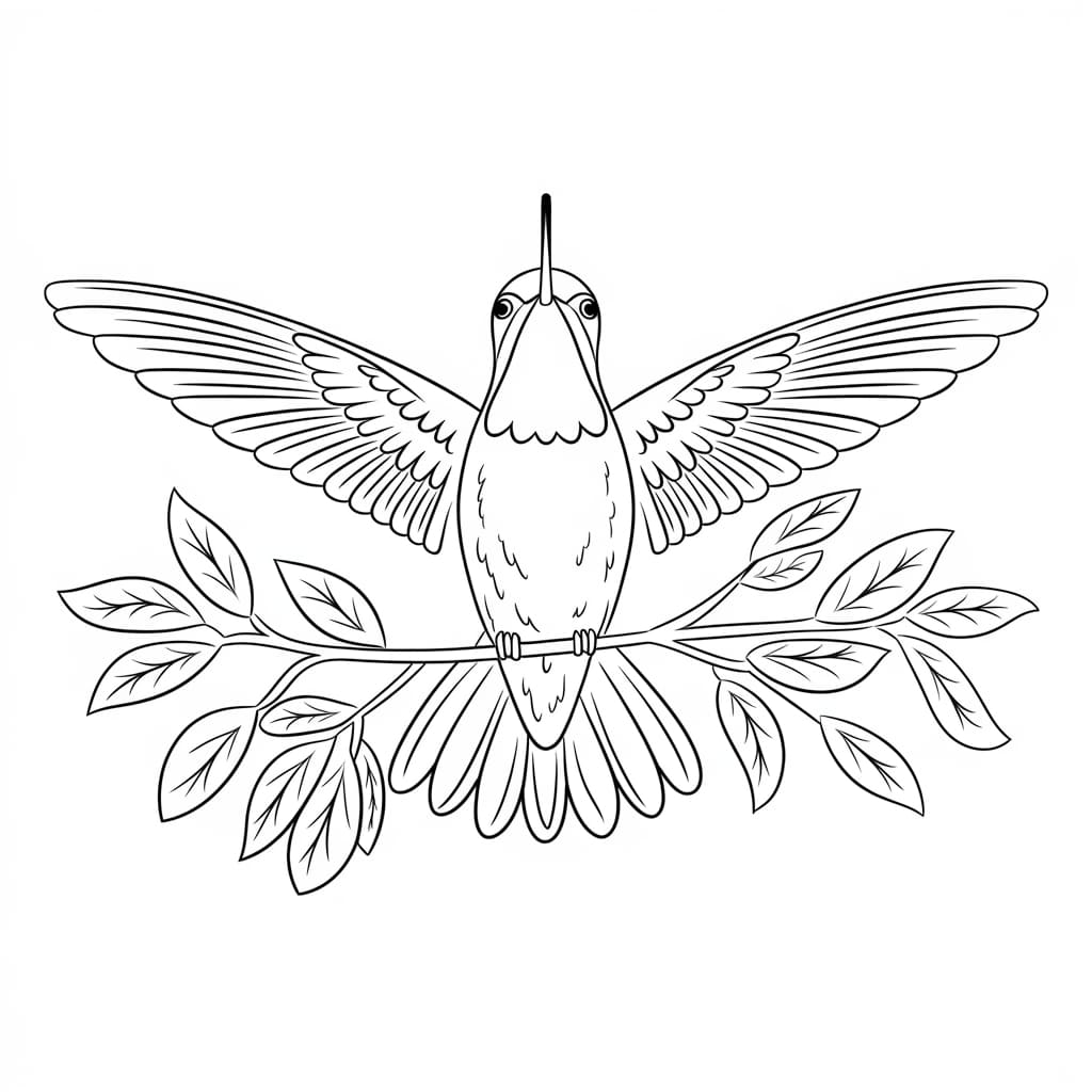 Fronte del colibrì da colorare Fronte del colibrì da colorare