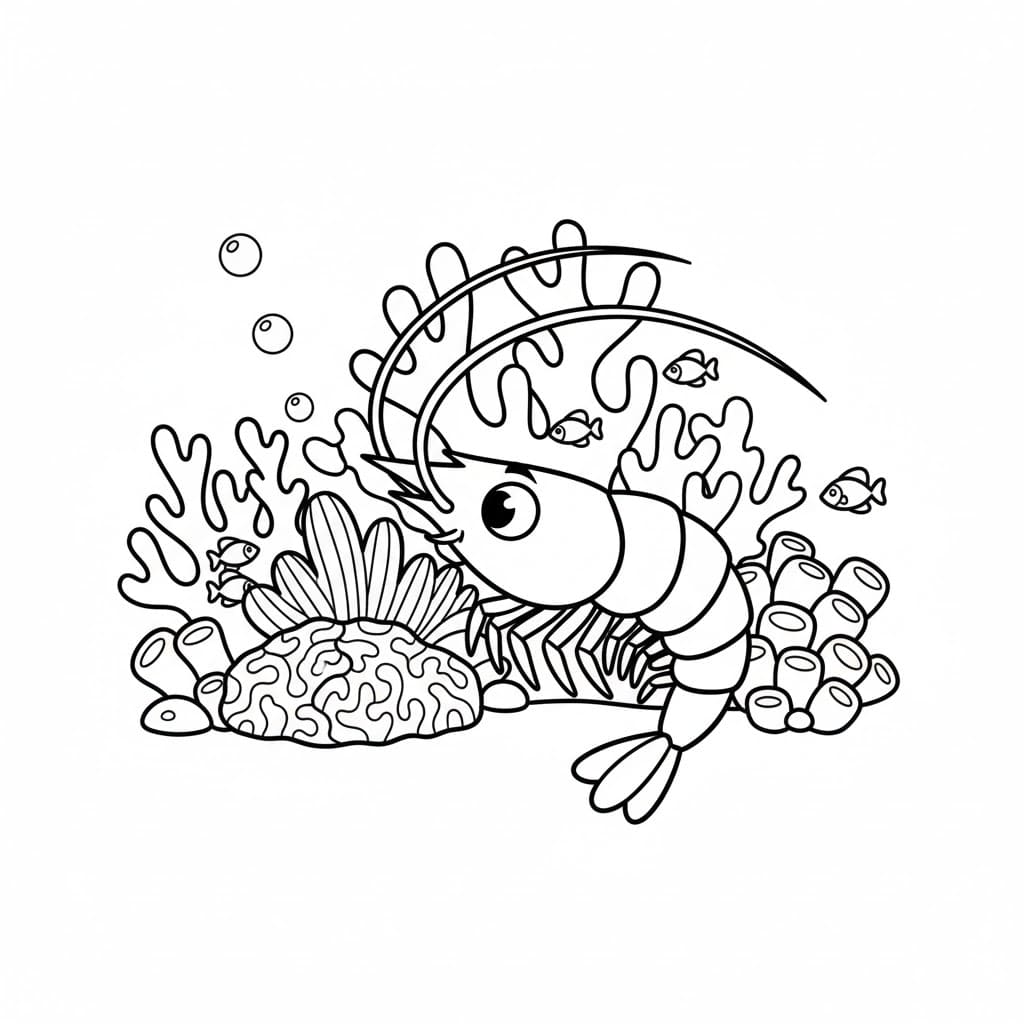 Gamberetti corallini da colorare