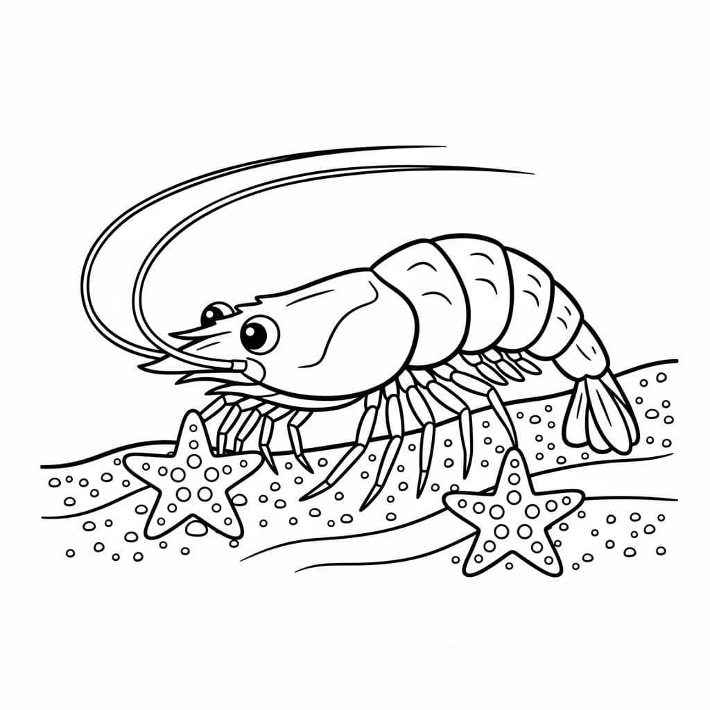 Gamberetti e stelle marine da colorare