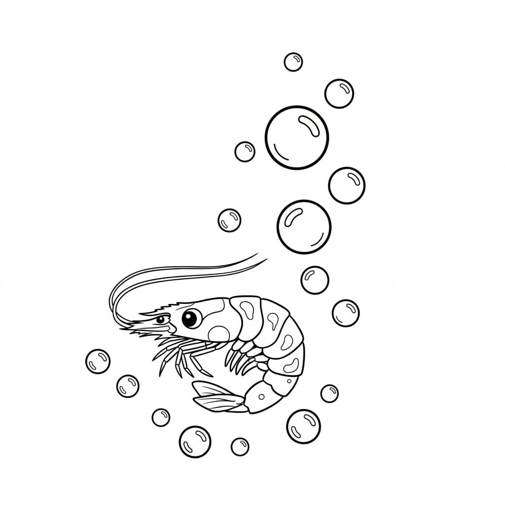 Gamberetti e vescica da colorare