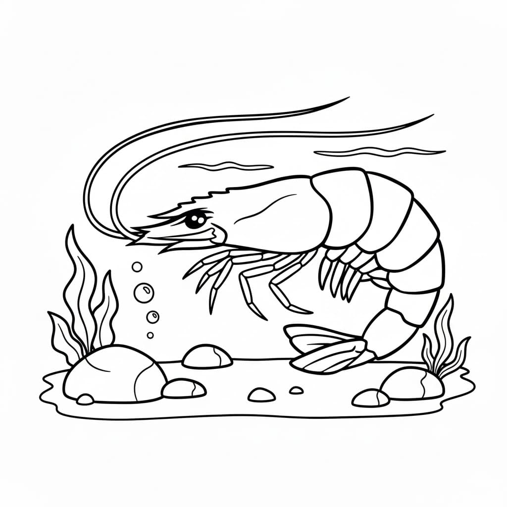 Gamberetti nello stagno da colorare
