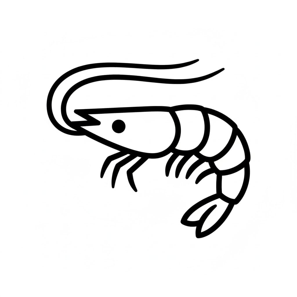 Gamberetti semplici da colorare