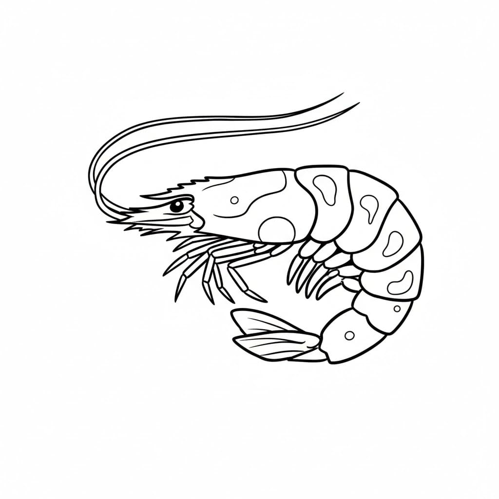 Gamberetti sotto mare da colorare