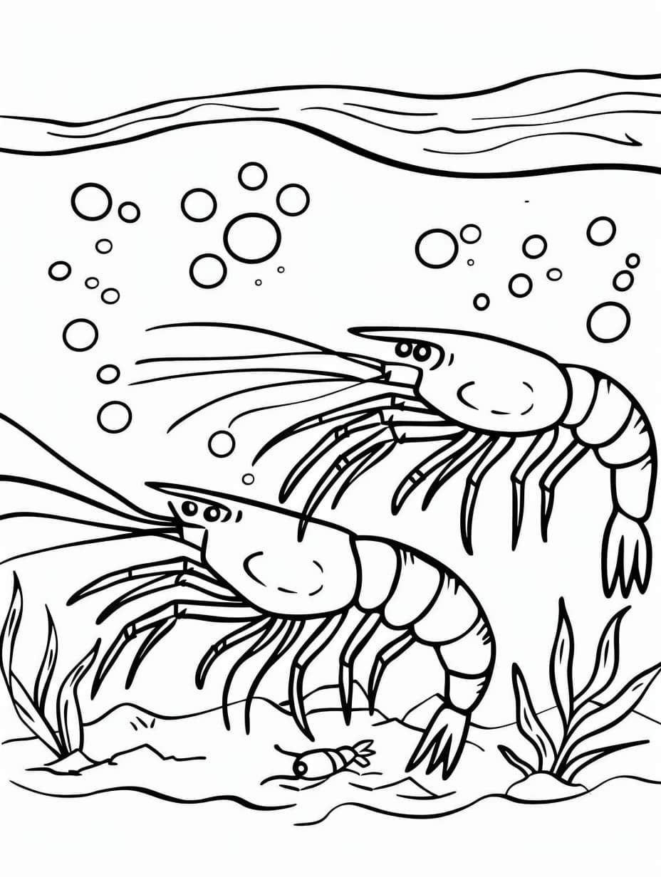 Gamberetti stampabili da colorare