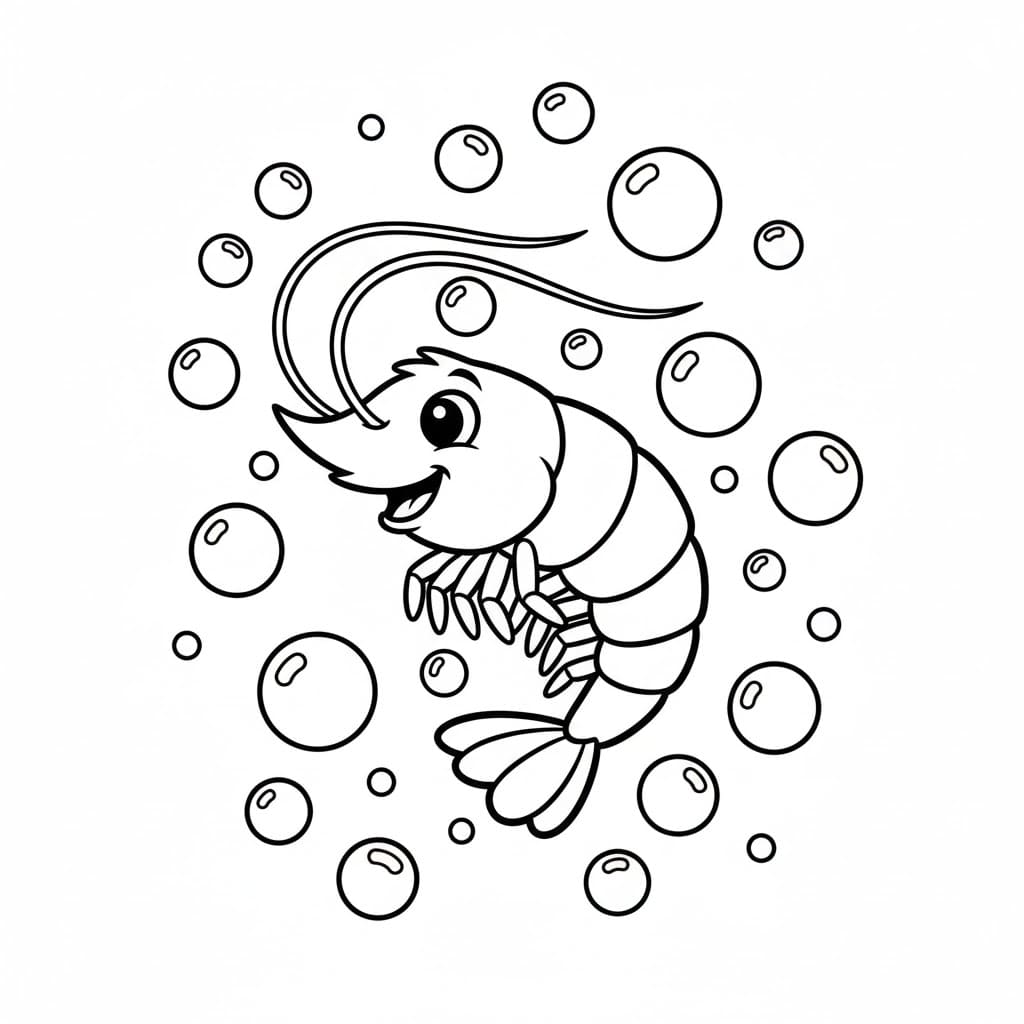 Gamberi e bolle d'acqua da colorare