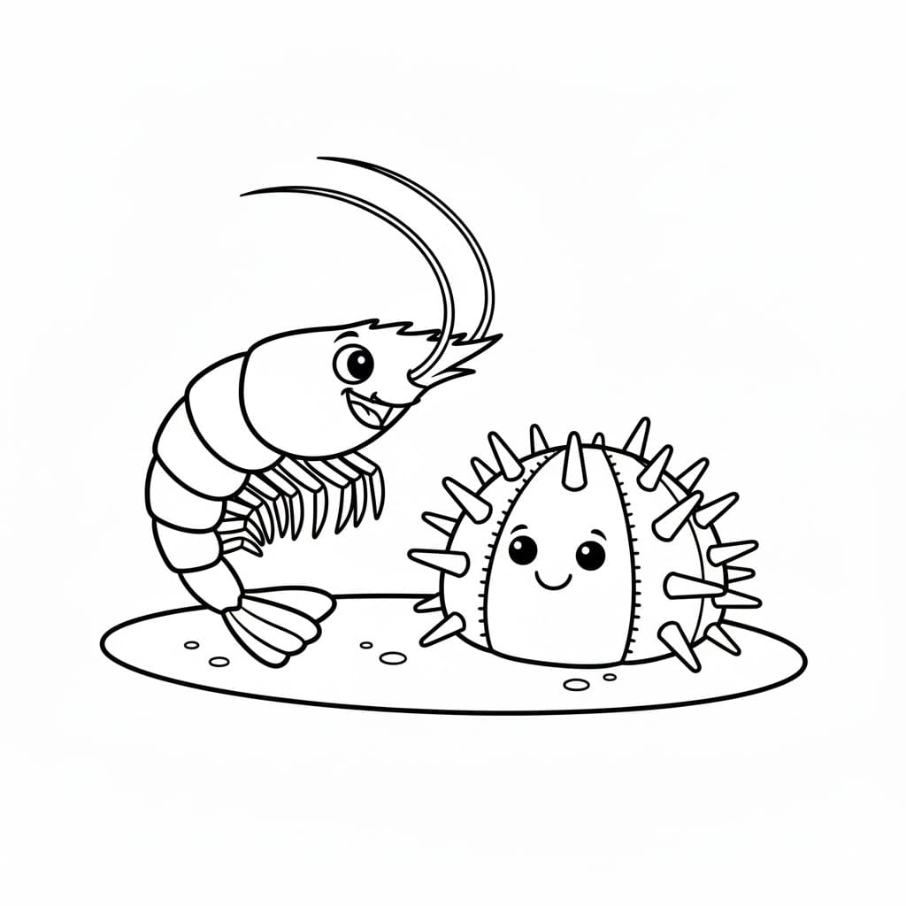 Gamberi e istrice da colorare