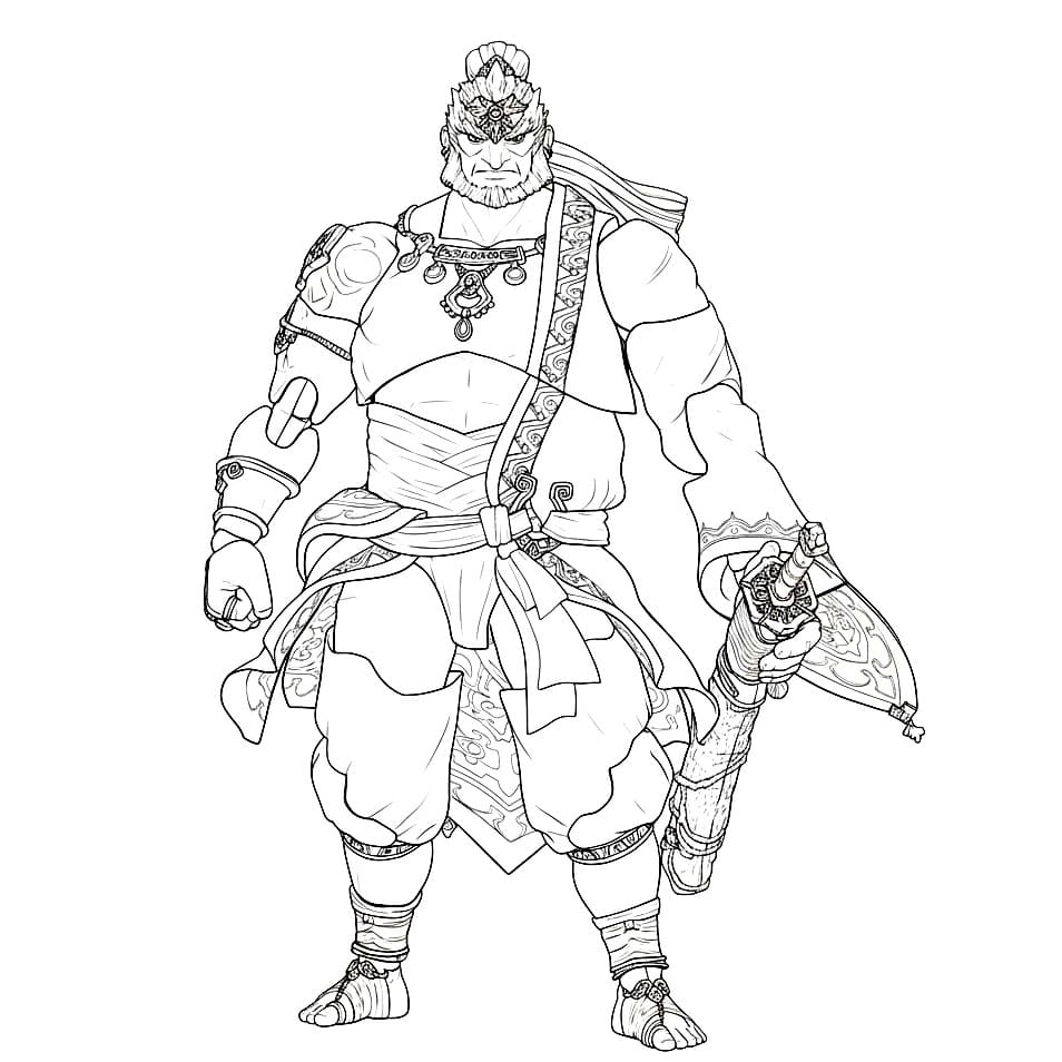 Ganondorf di Zelda da colorare
