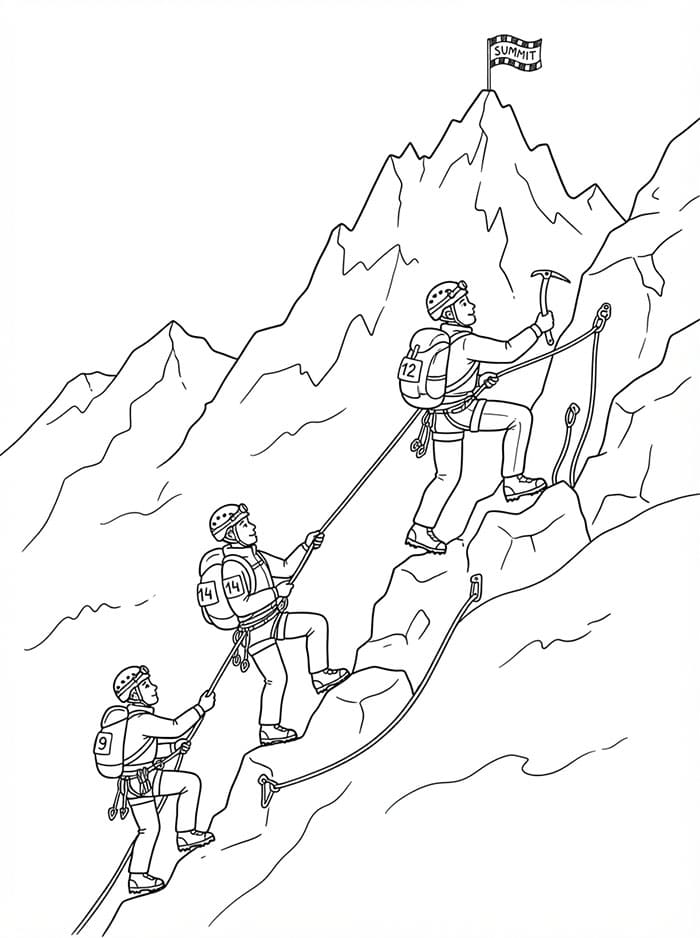 Gara di alpinismo da colorare