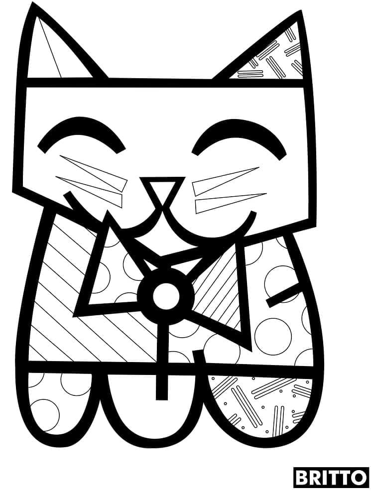 Gatto di Romero Britto da colorare