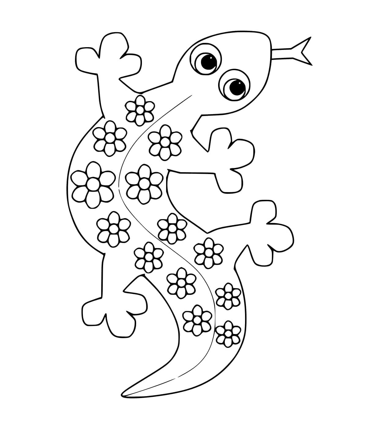 Geco con motivi floreali da colorare Geco con motivi floreali da colorare
