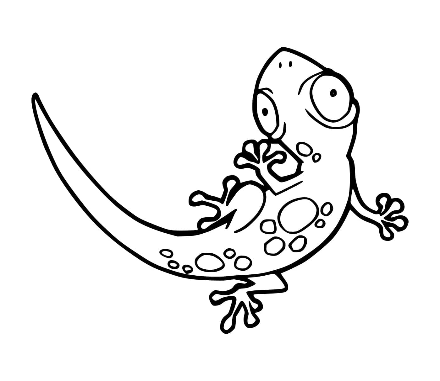 Geco dei cartoni animati facile da colorare Geco dei cartoni animati facile da colorare