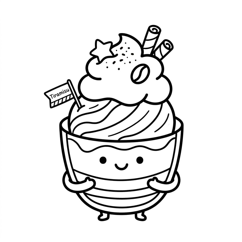 Gelato Tiramisù da colorare