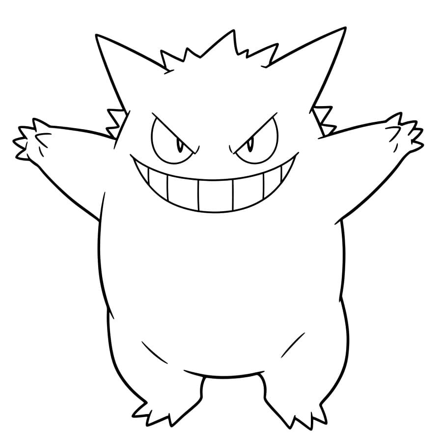 Gengar allarga le braccia da colorare