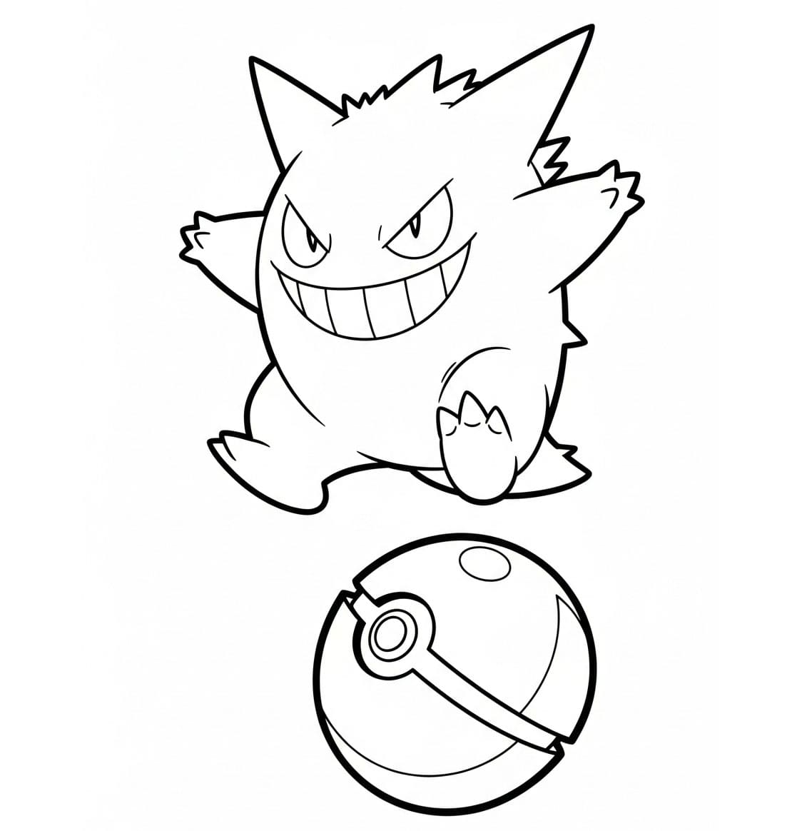 Gengar e Pokéball da colorare