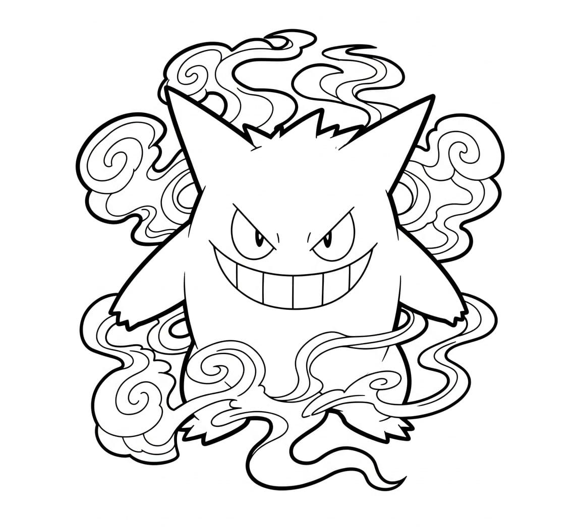 Gengar e il Diavolo da colorare