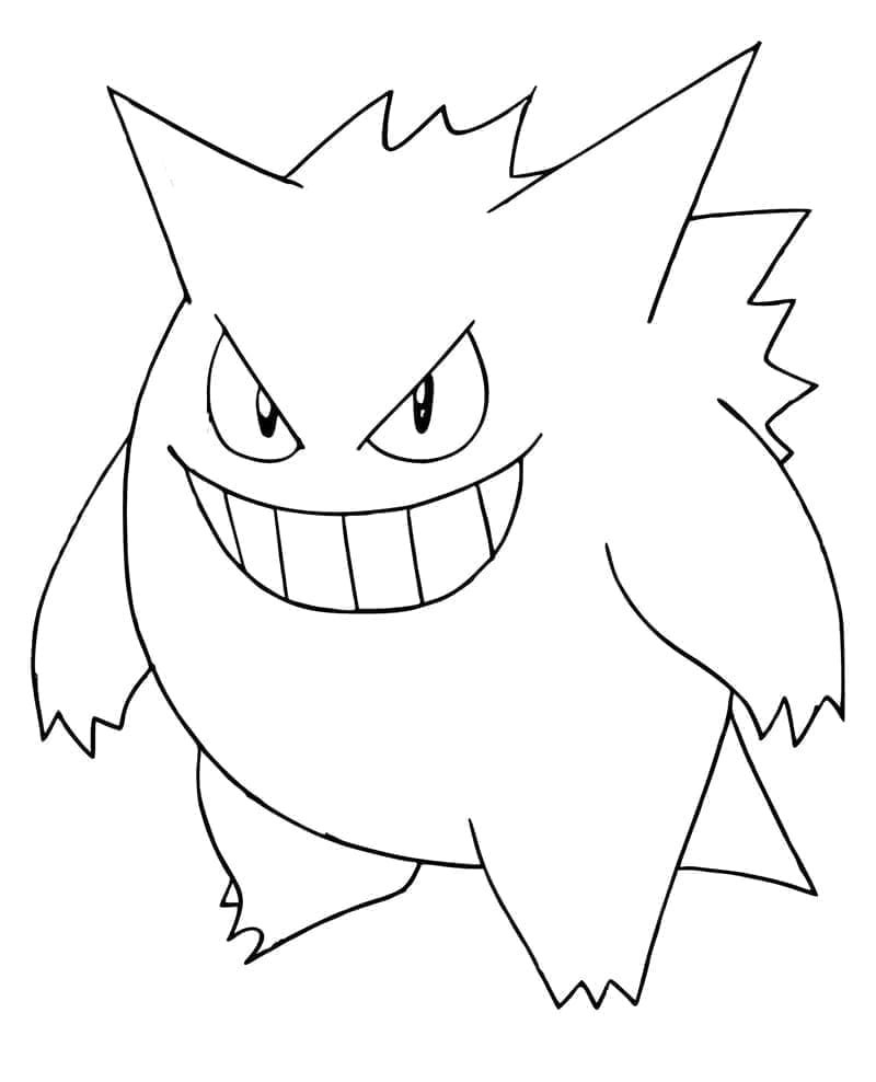 Gengar facile da colorare