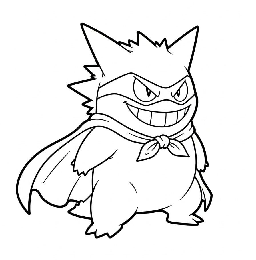 Gengar il supereroe da colorare