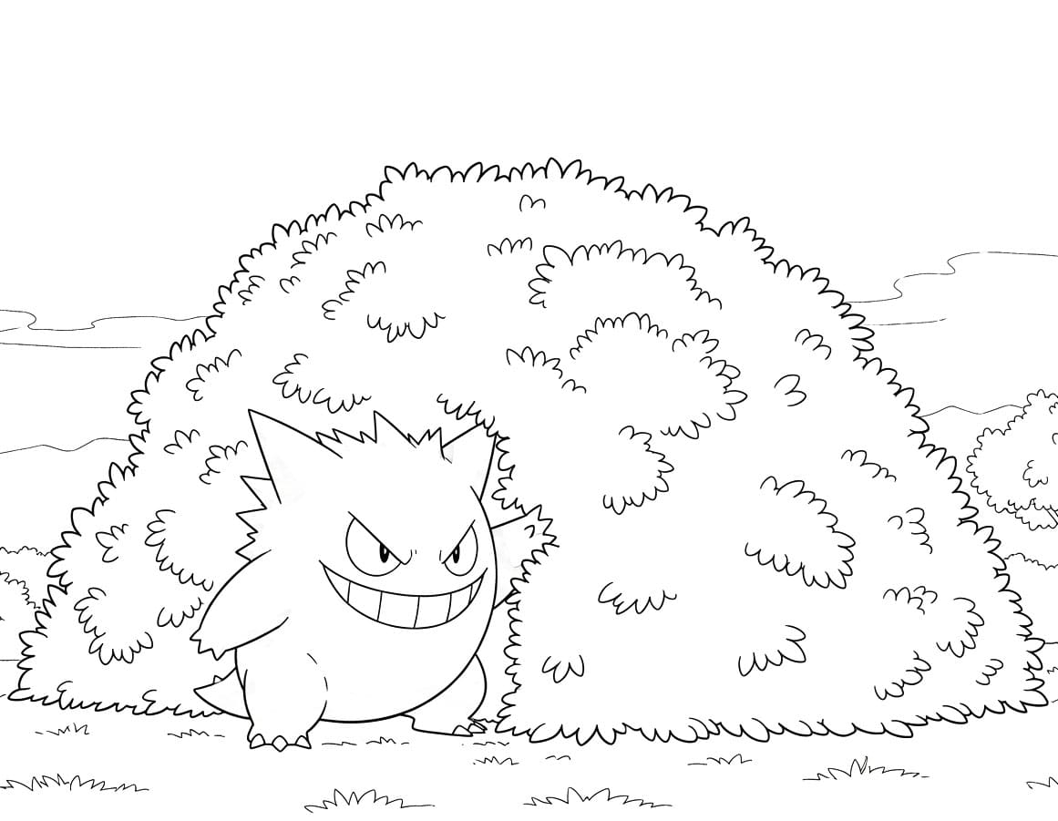 Gengar nella grotta da colorare