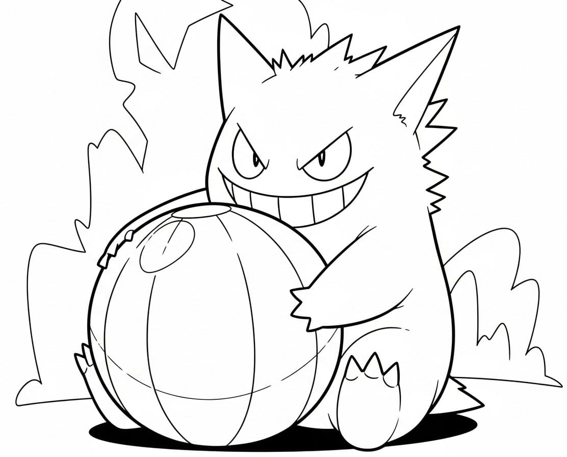 Gengar tiene in mano una sfera da colorare