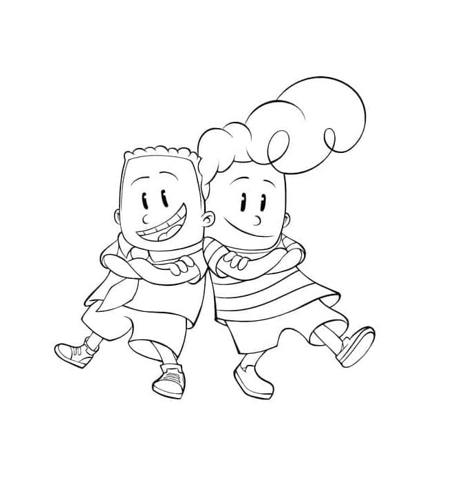 George e Harold di Capitan Mutanda da colorare