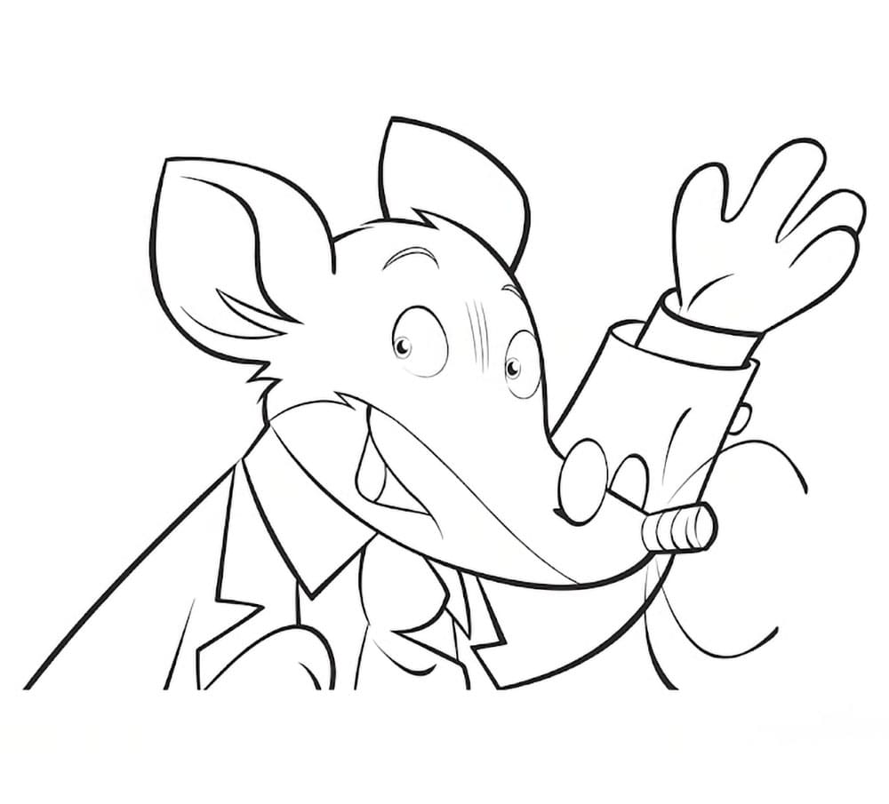 Geronimo Stilton alza la mano da colorare