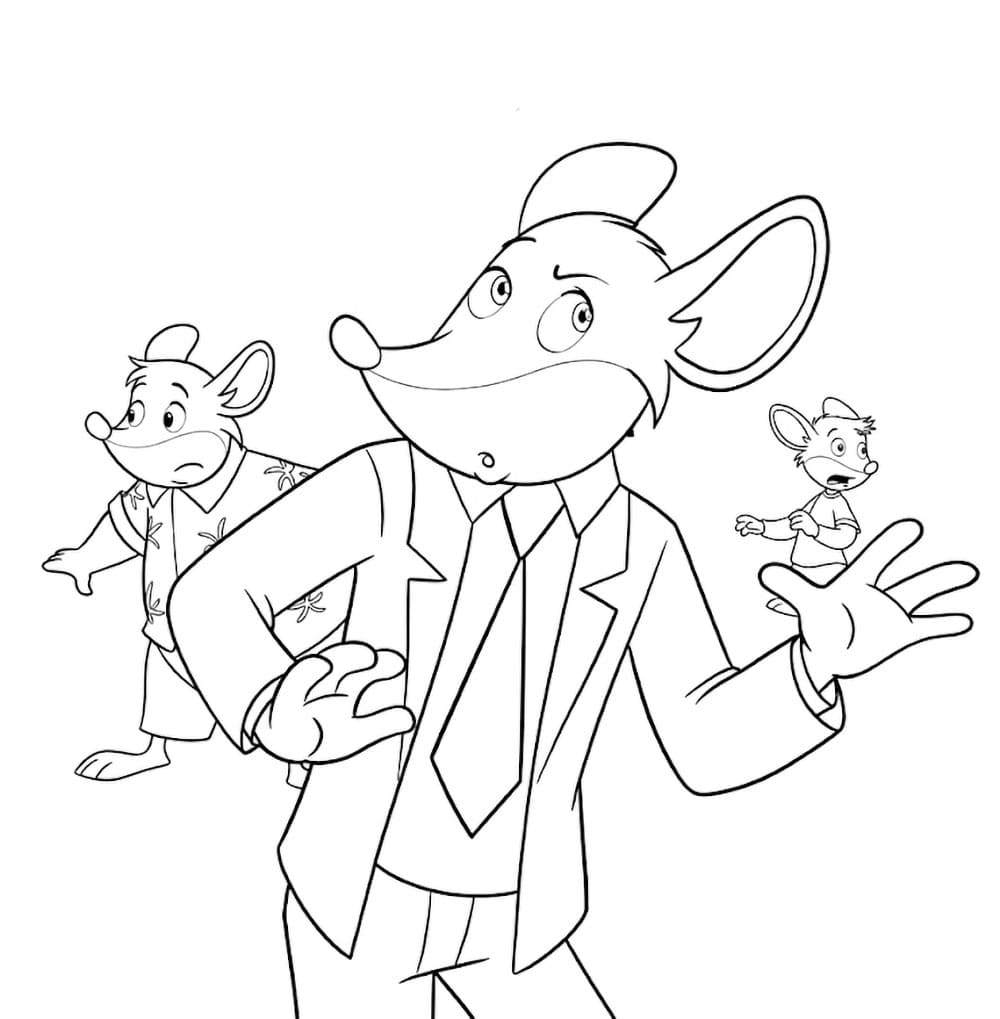 Geronimo Stilton ascolta da colorare