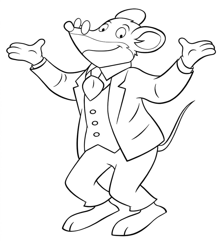 Geronimo Stilton è felice da colorare