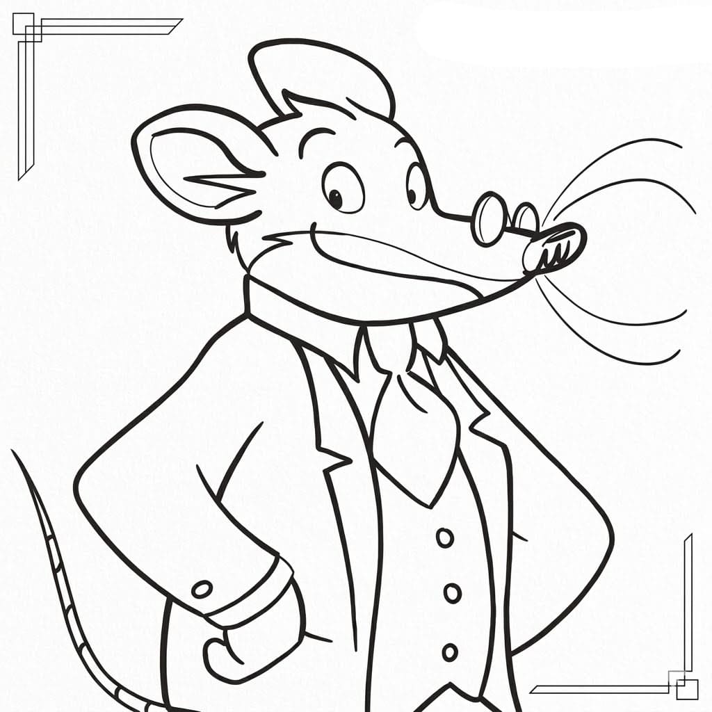 Geronimo Stilton è fiducioso da colorare