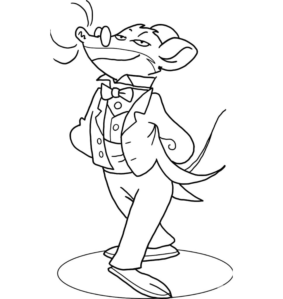 Geronimo Stilton elegante da colorare